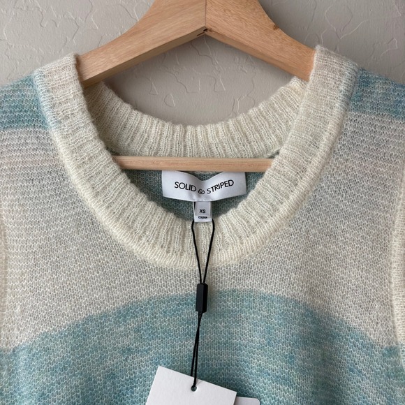Solid & Striped Zola Tank Sweater Vest Cream‎ Blue Stripe Mohair Blend XS - Picture 3 of 8